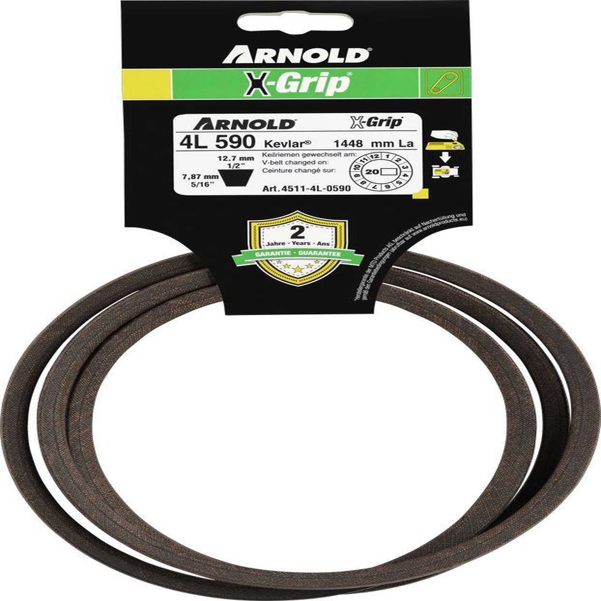 ARNOLD Courroie trapézoïdale x-grip v de type 4l590