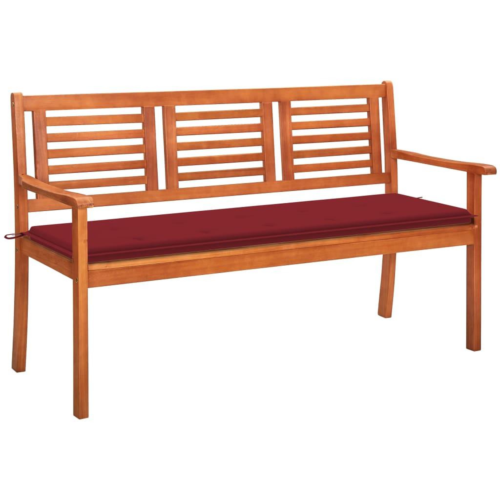 VIDAXL Banc de jardin 3 places avec coussin 150 cm Bois d'eucalyptus