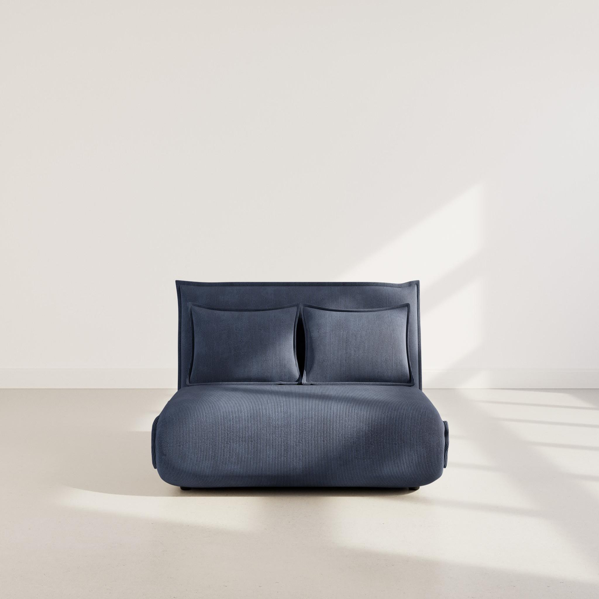 Voir la diapositive 5 : BEST MOBILIER Candice - banquette 2 places convertible clic-clac en velours côtelé