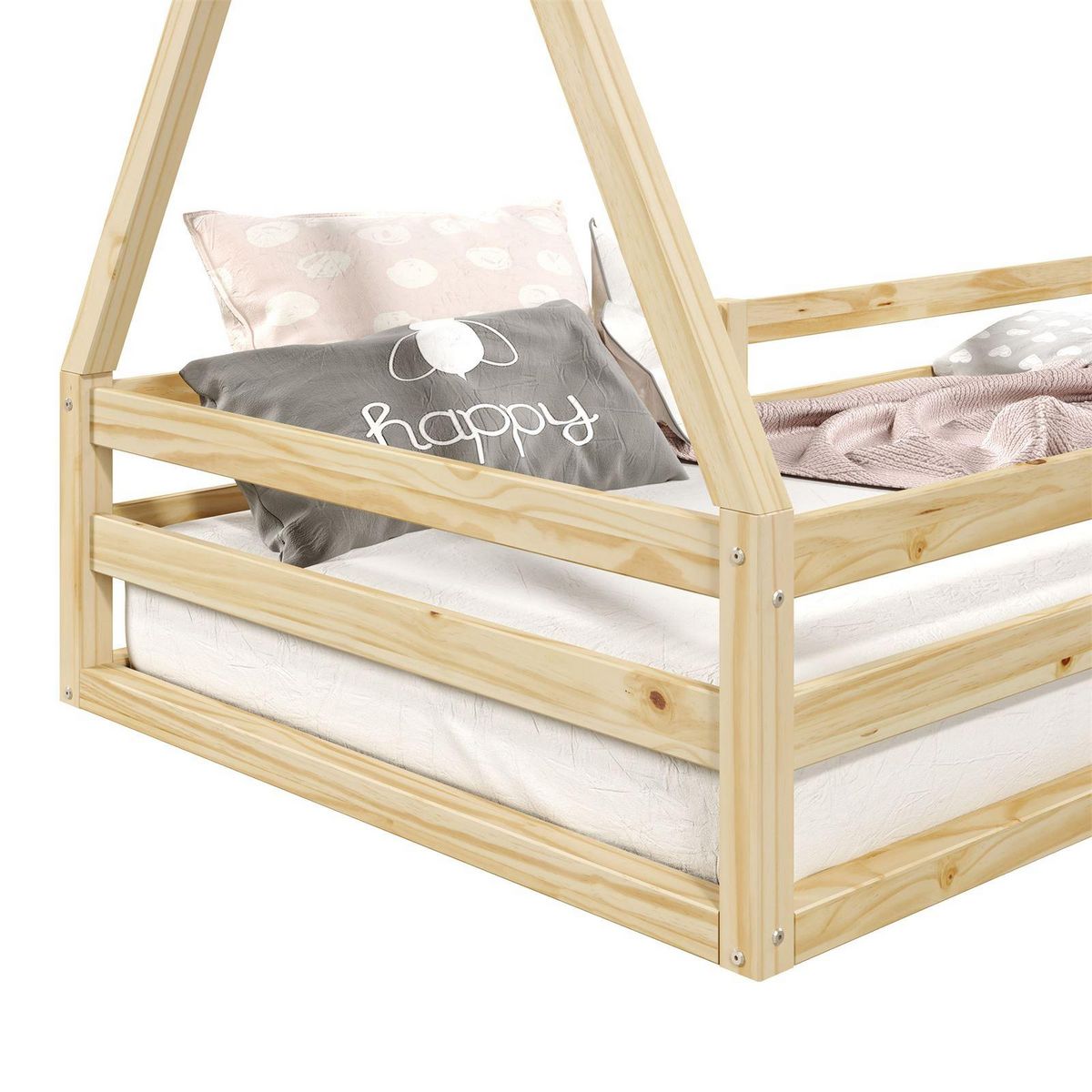 IDIMEX Lit cabane SILA 90 x 190 cm, en pin massif