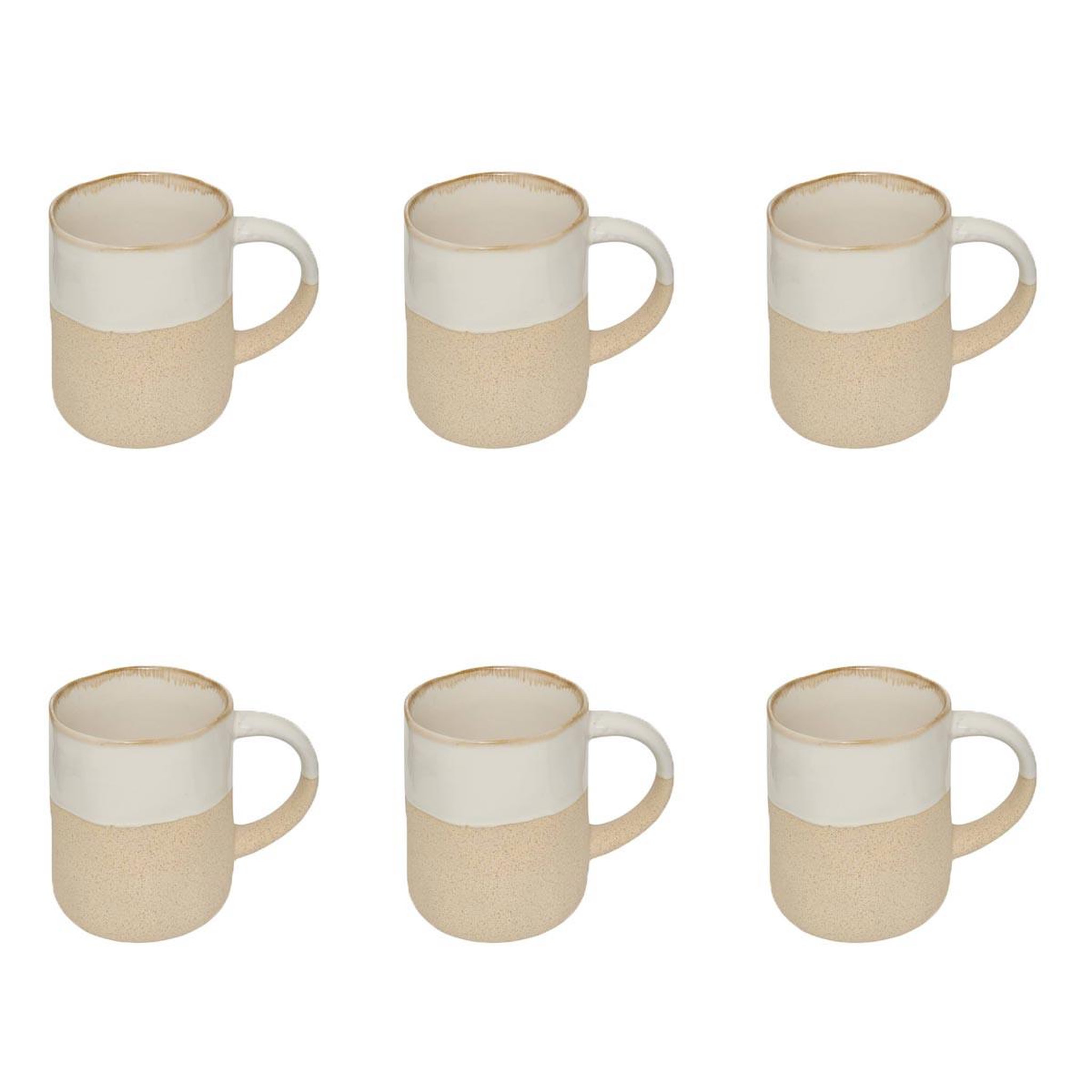 SECRET DE GOURMET Lot de 6 mugs en faïence  kate  34cl blanc