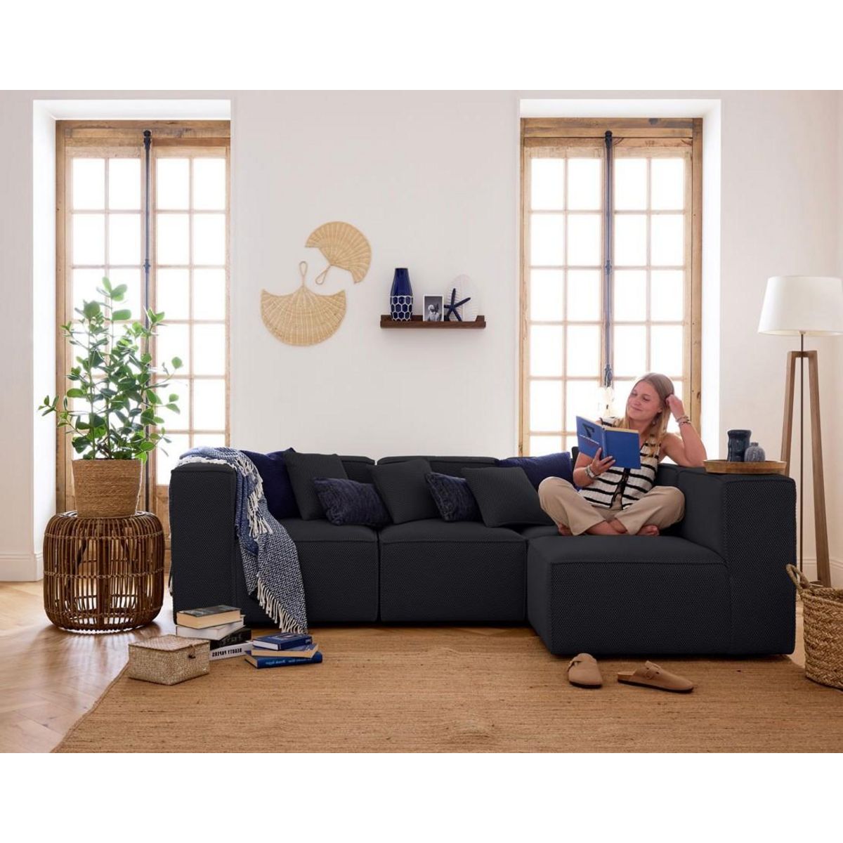 LISA DESIGN Arty - module d'assise sans accoudoirs - en tissu mailles 3d