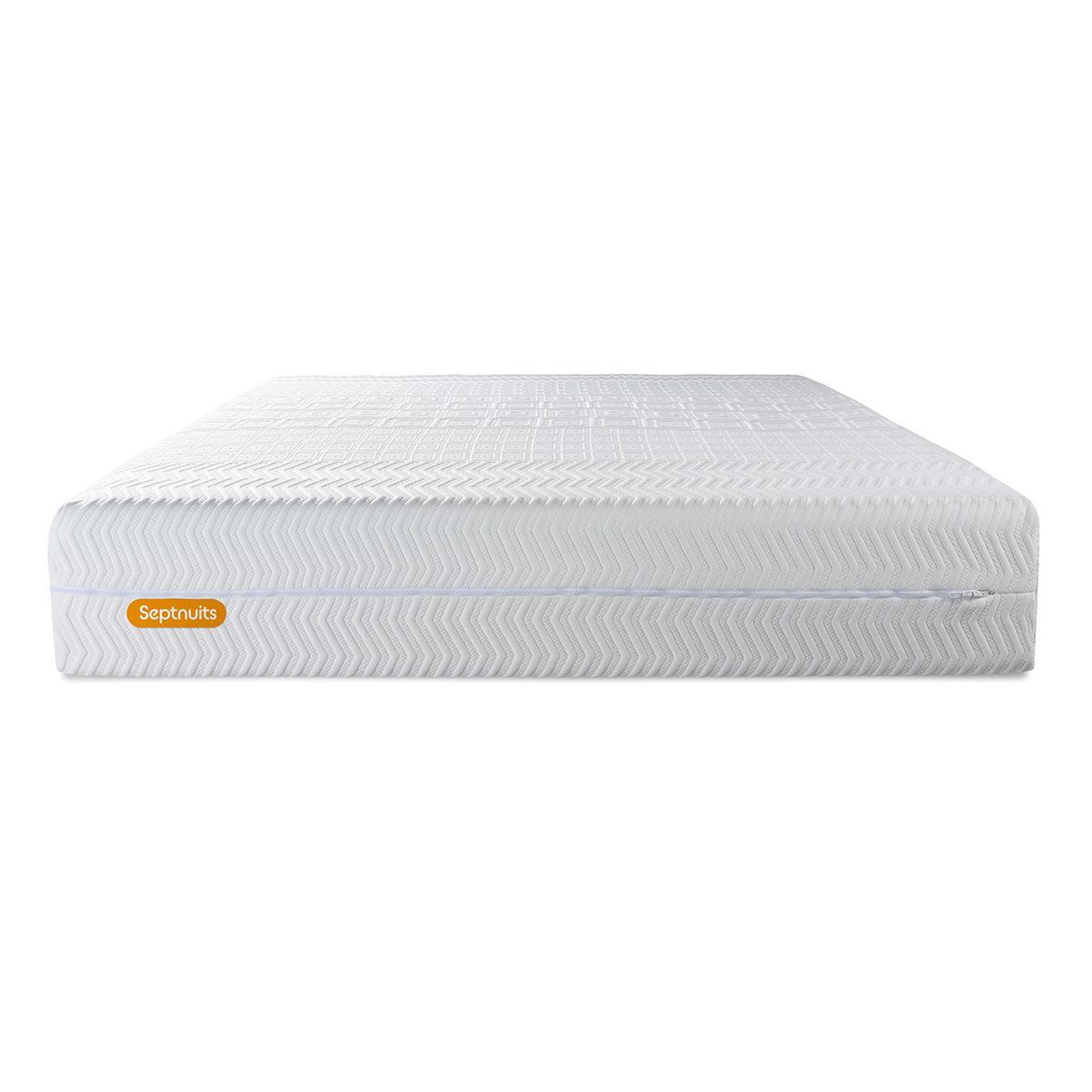 Voir la diapositive 3 : SEPTNUITS Matelas + double sommiers Memo Bio Mousse à mémoire de forme 5 zones de confort Maxi épaisseur Déhoussable