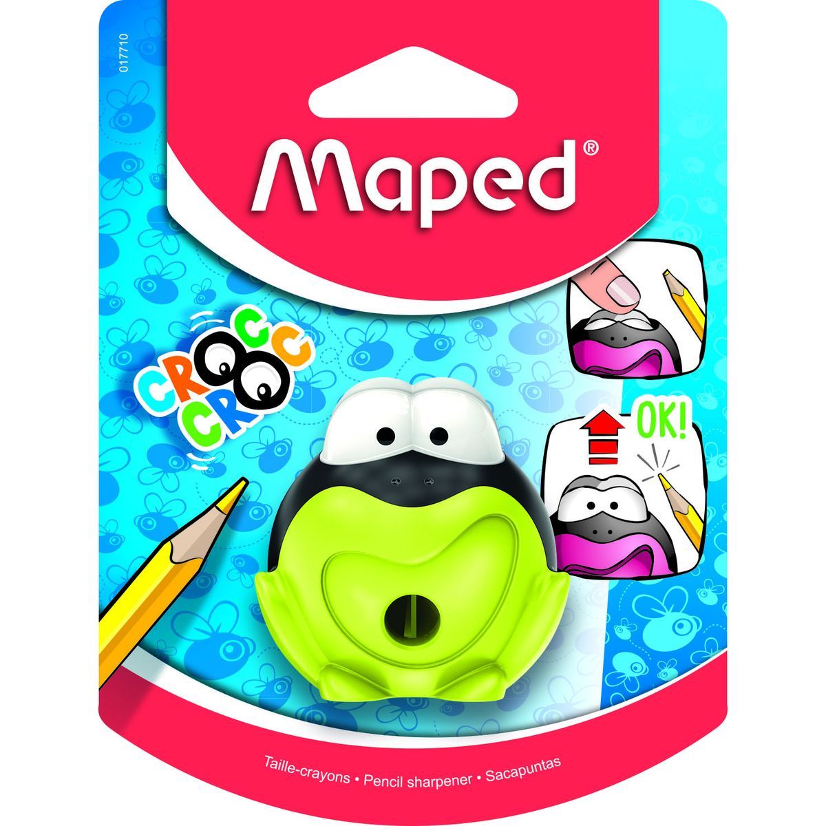 MAPED Taille-crayon 1 trou avec réservoir Croc Croc vert