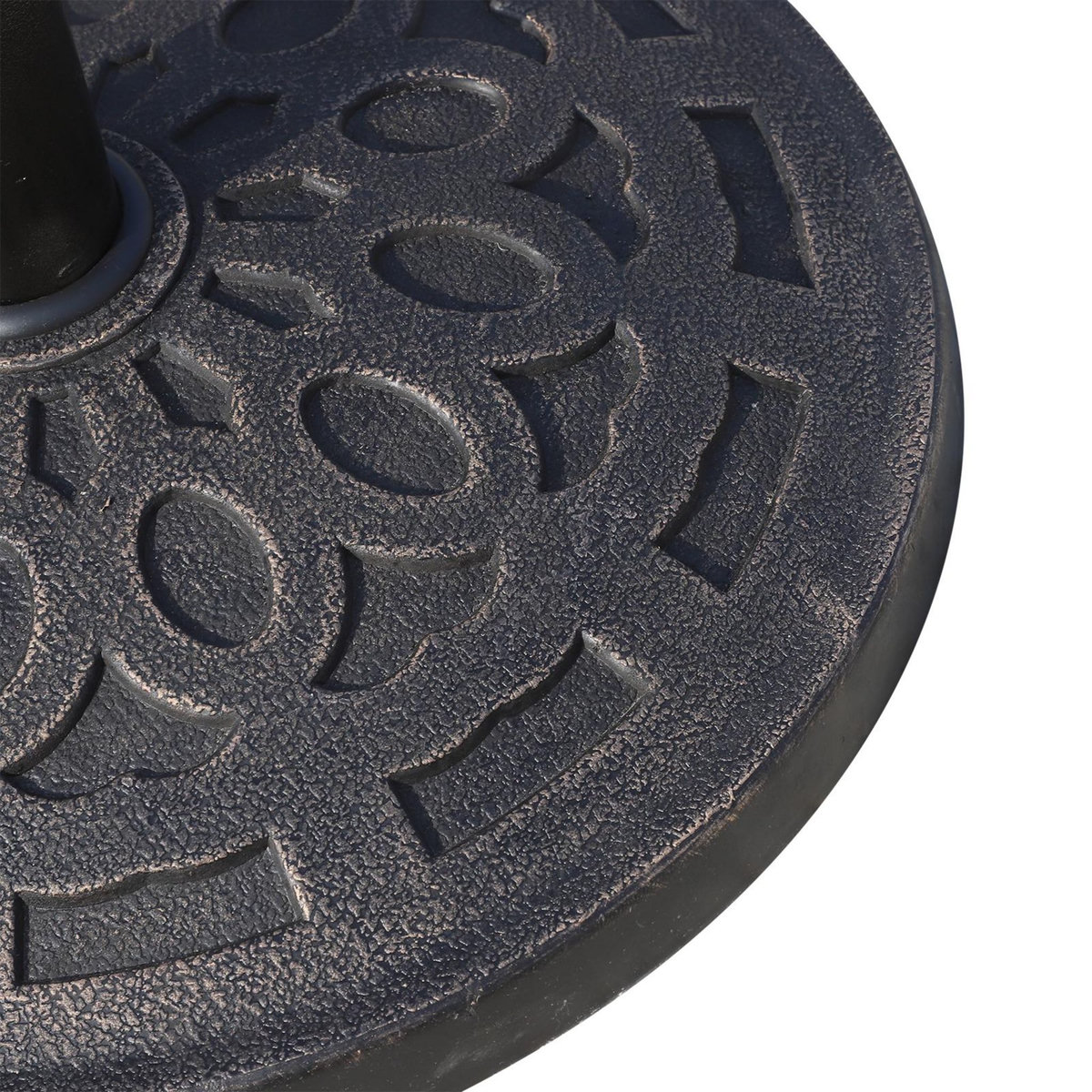 OUTSUNNY Pied de parasol base de lestage parasol rond résine imitation fonte motif rosace Ø 49 cm poids net 12 Kg bronze