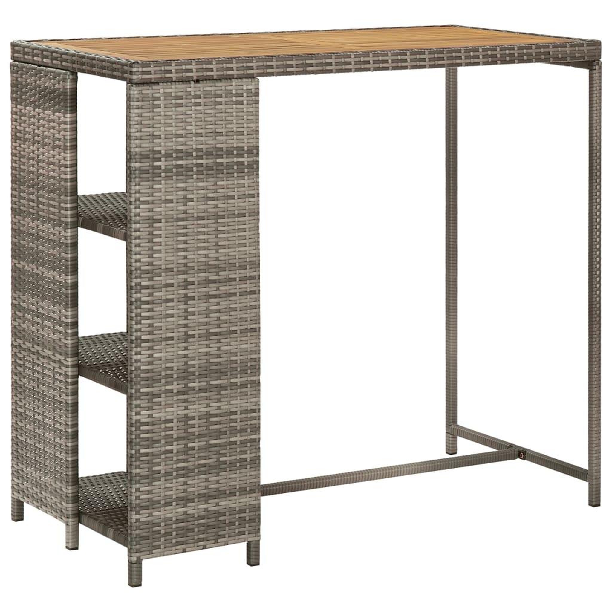Voir la diapositive 5 : VIDAXL Ensemble de bar de jardin 3 pcs et coussins gris resine tressee