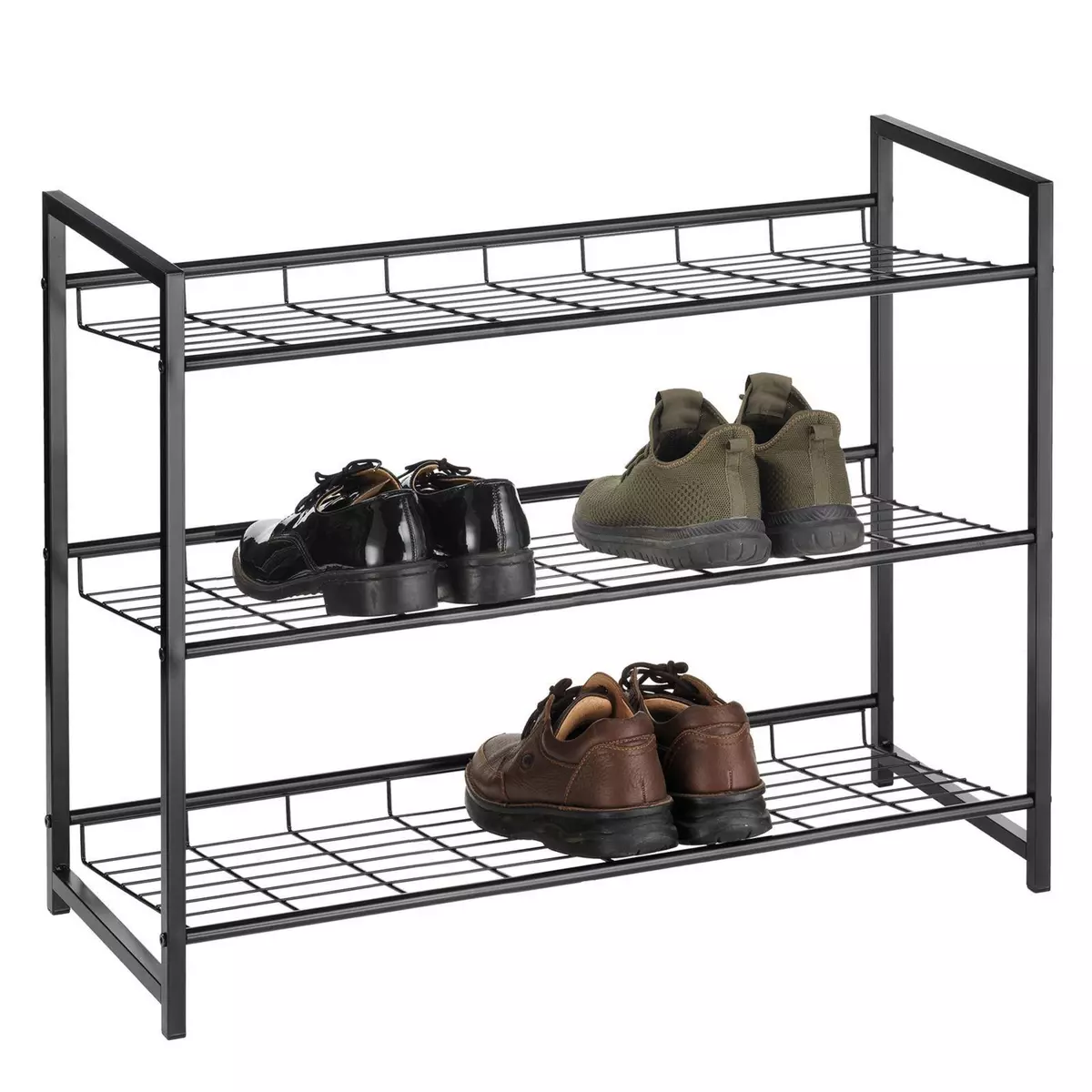 IDIMEX Étagère à chaussure ORDO, meuble à chaussure, rangement porte-chaussure à 3 niveaux en métal