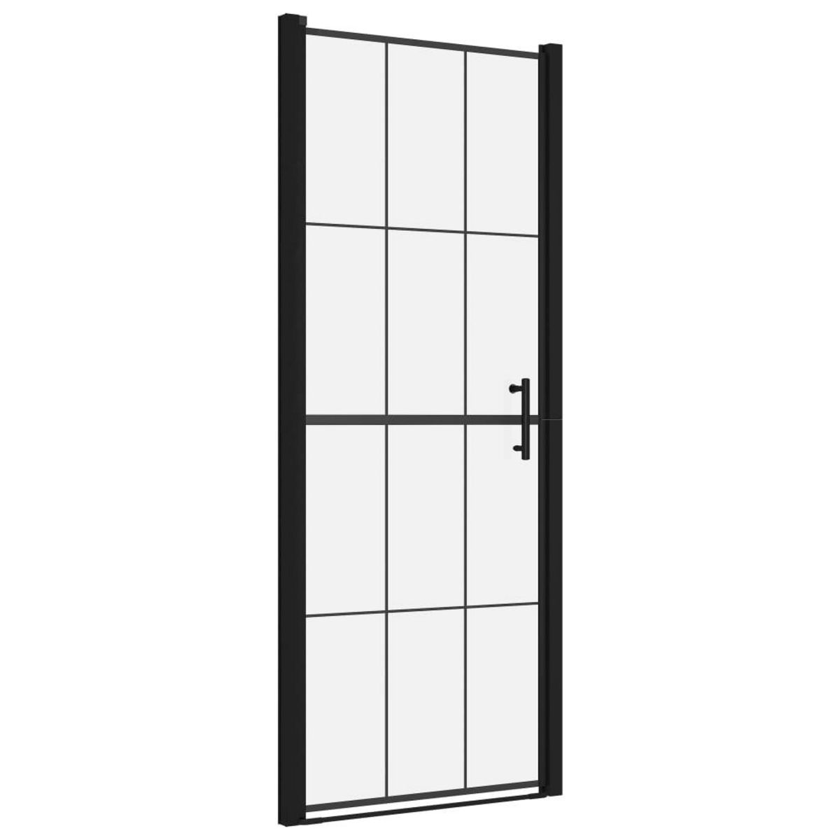 VIDAXL Porte de douche Verre trempe 81x195 cm Noir