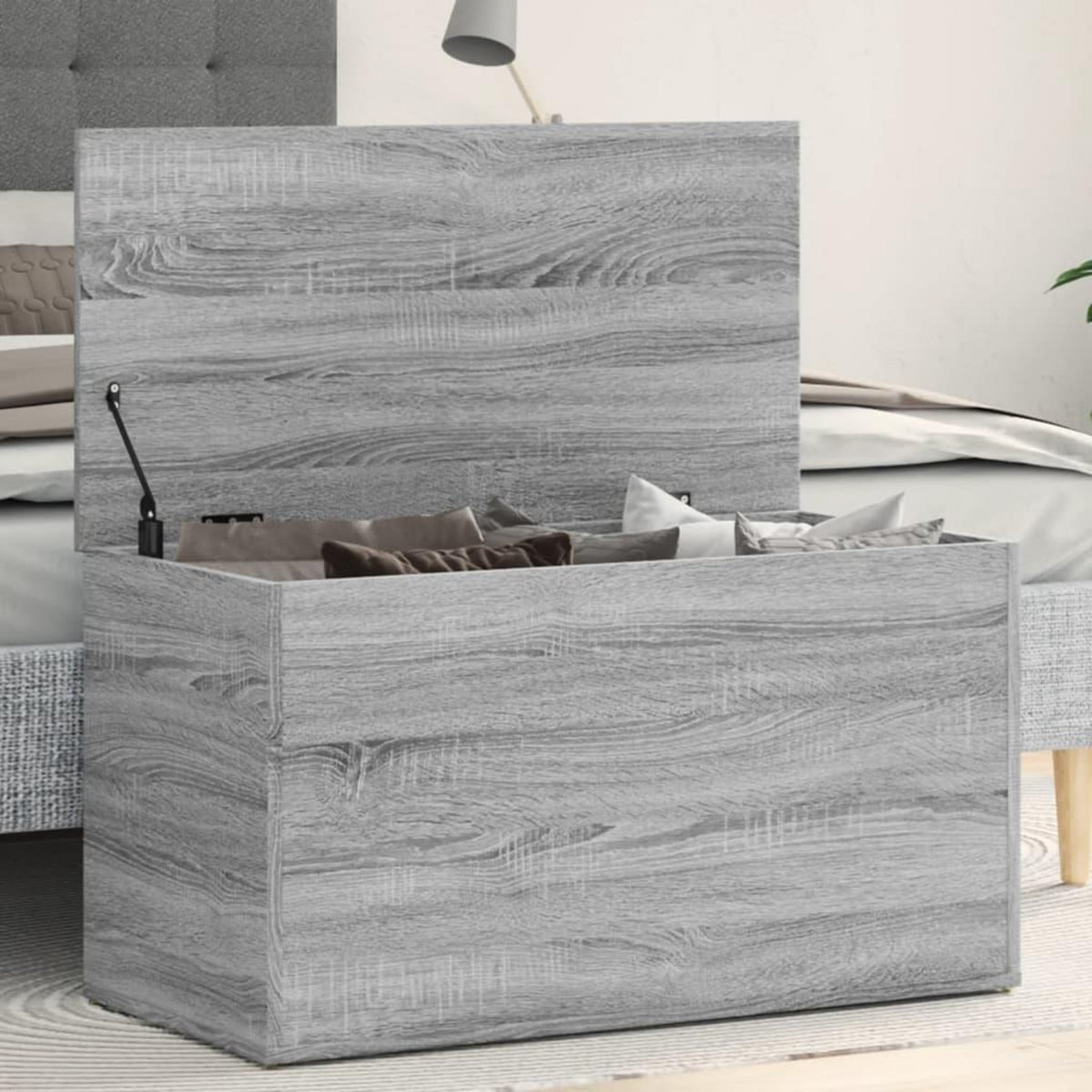 VIDAXL Coffre de rangement Sonoma gris 84x42x46 cm Bois d'ingenierie