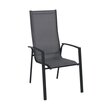 Lot de 6 fauteuils empilables textilène gris anthracite POSA