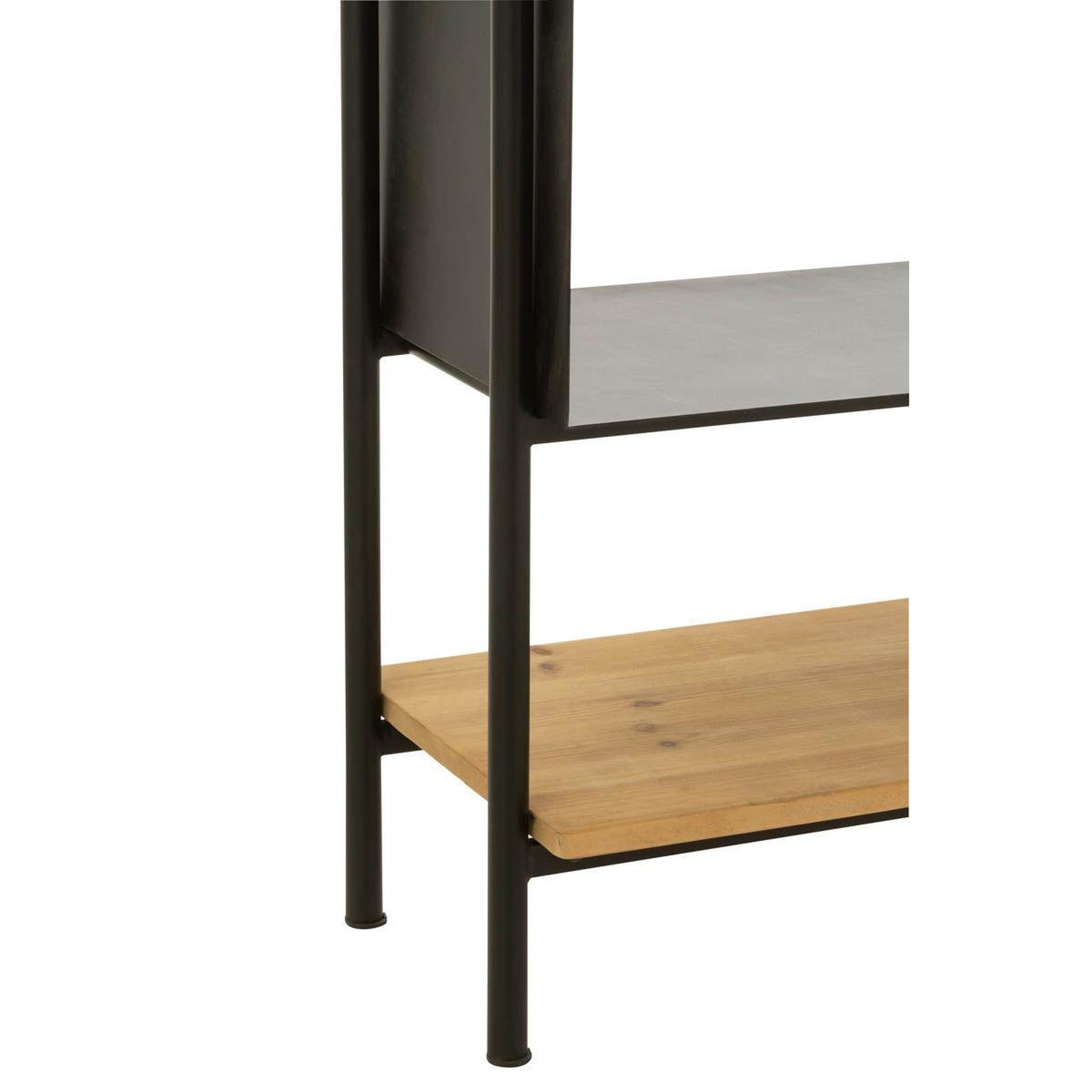 Voir la diapositive 4 : J-LINE Étagère en Bois  Tina  110cm Noir & Naturel