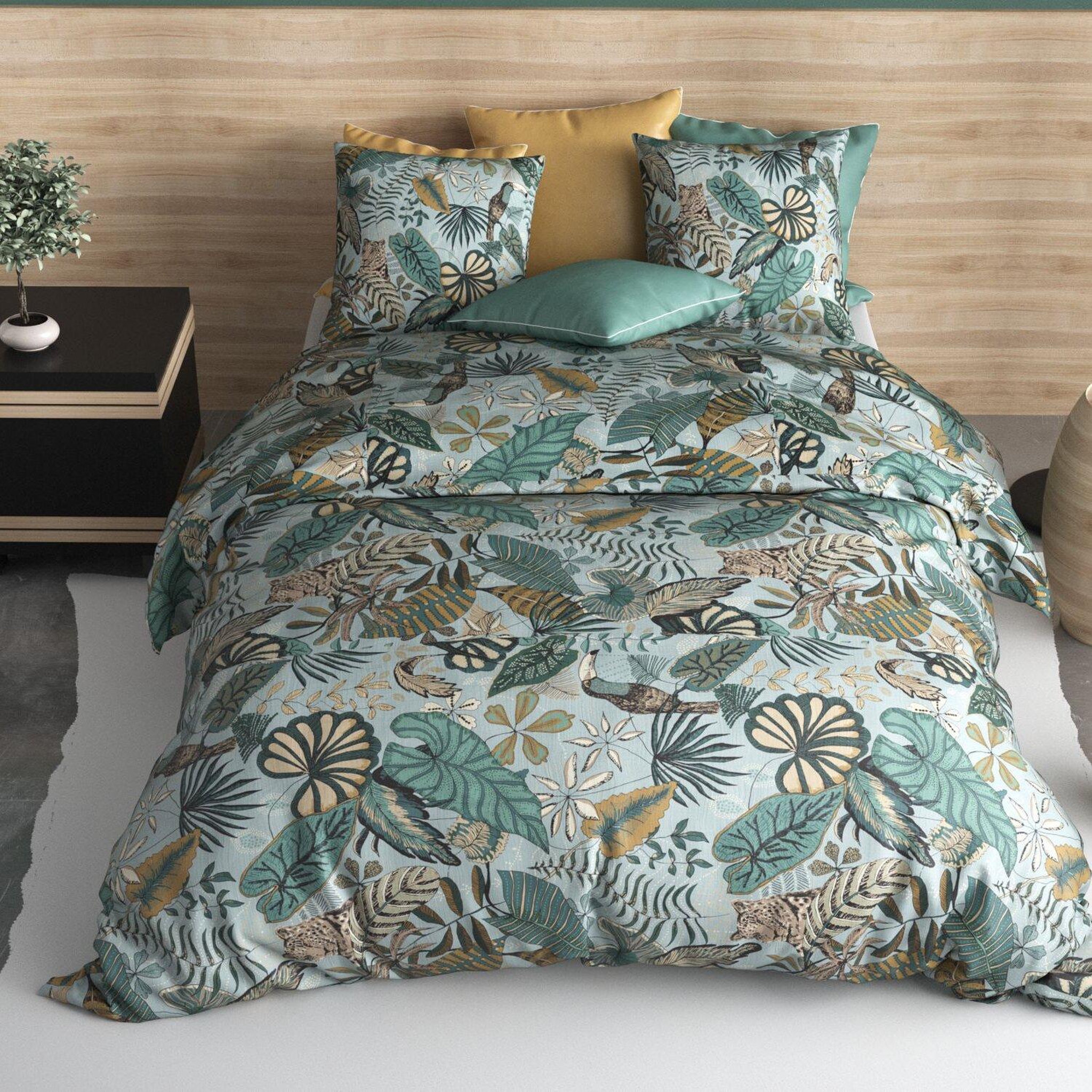 Voir la diapositive 2 : ATELIER DU COTON Parure de couette 100% coton 57fils/cm2 - cancun