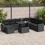 Voir la diapositive 1 : VIDAXL Salon de jardin 9 pcs avec coussins noir resine tressee