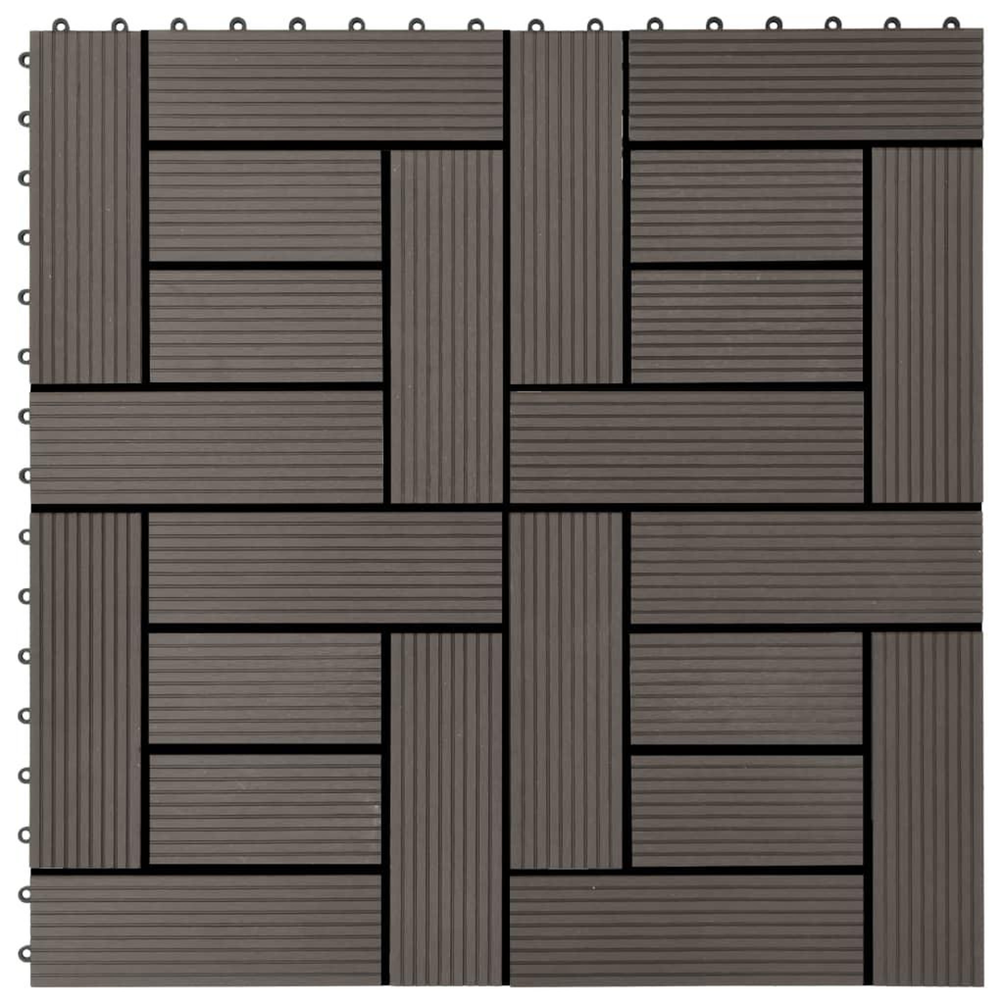 Voir la diapositive 1 : VIDAXL Carreaux de terrasse 22 pcs 30 x 30 cm 2 m^2 WPC Marron fonce
