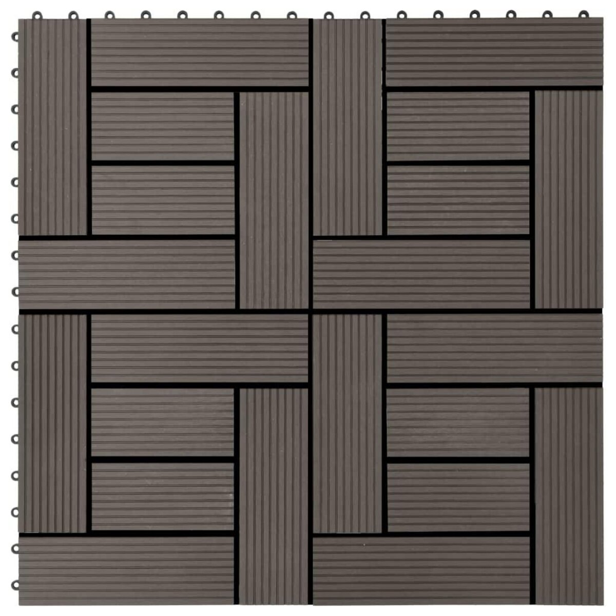 VIDAXL Carreaux de terrasse 22 pcs 30 x 30 cm 2 m^2 WPC Marron fonce