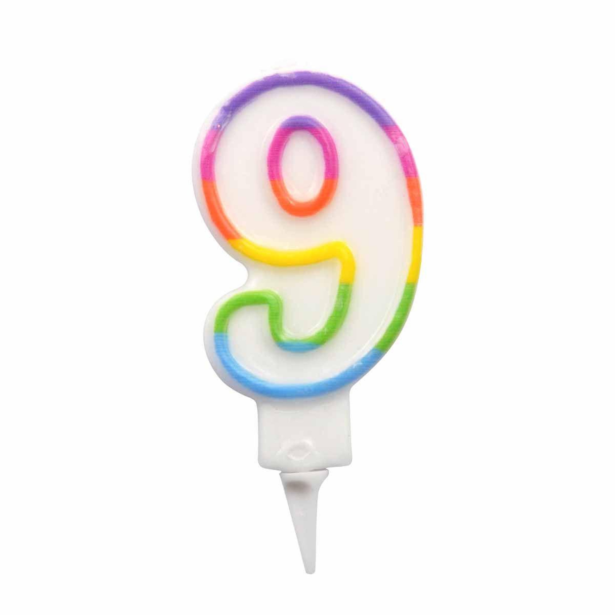 HOMEA Bougie d'Anniversaire  Chiffre 9  7cm Multicolore