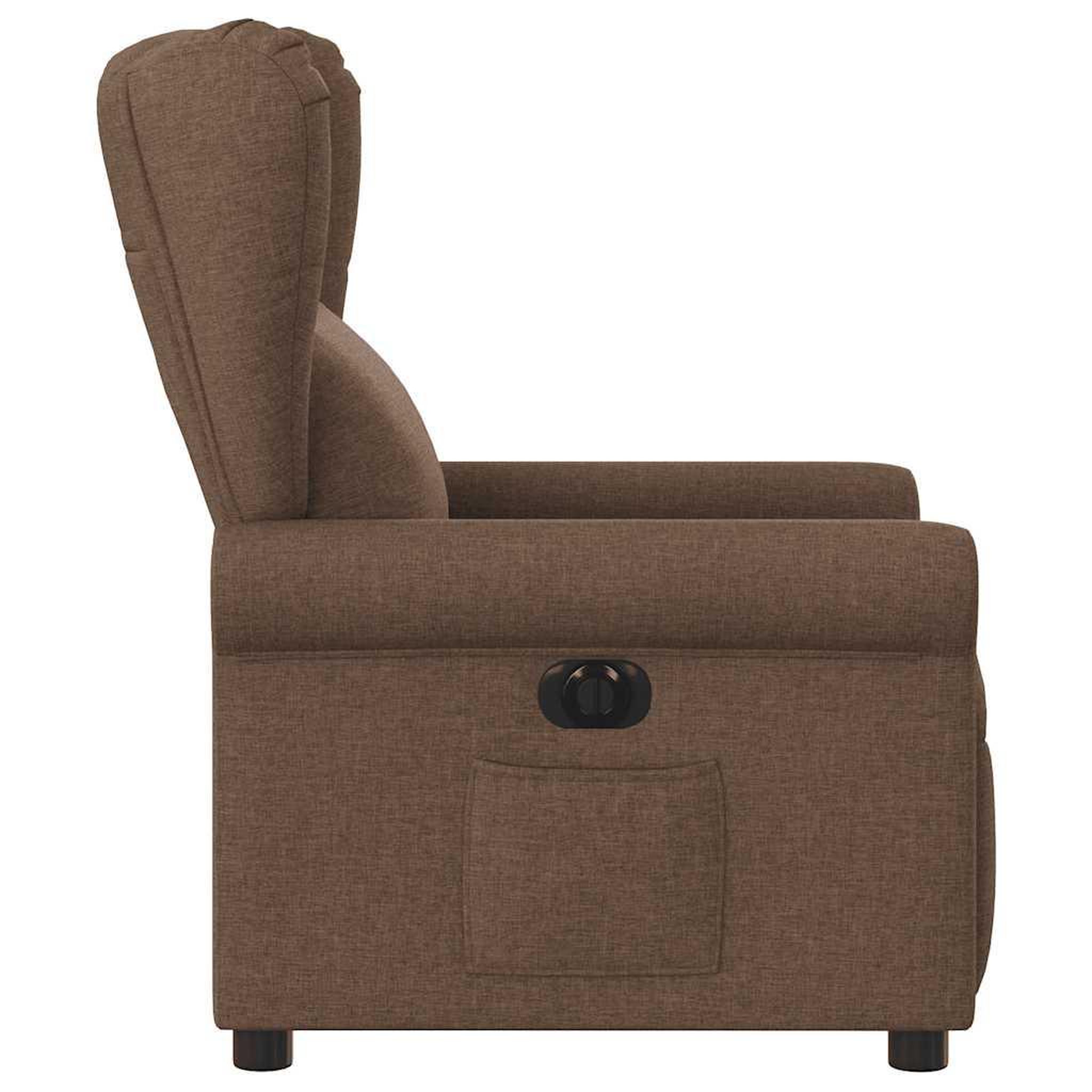 Voir la diapositive 5 : VIDAXL Fauteuil inclinable electrique Marron Tissu