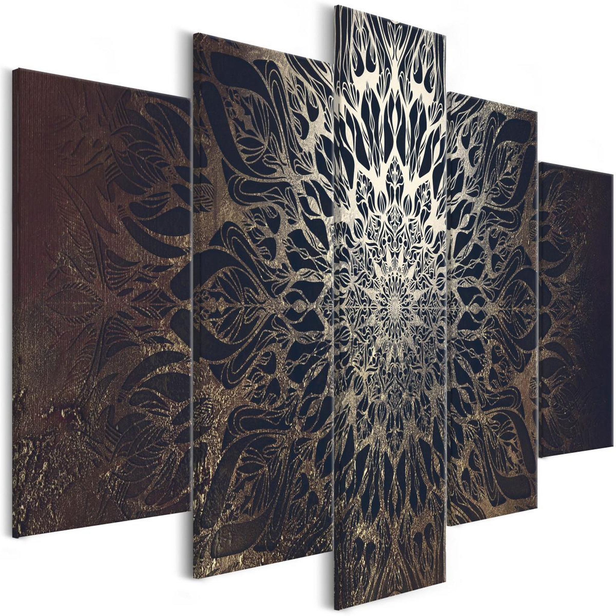 Voir la diapositive 1 : Paris Prix Tableau imprimé 5 panneaux  hypnosis brown wide