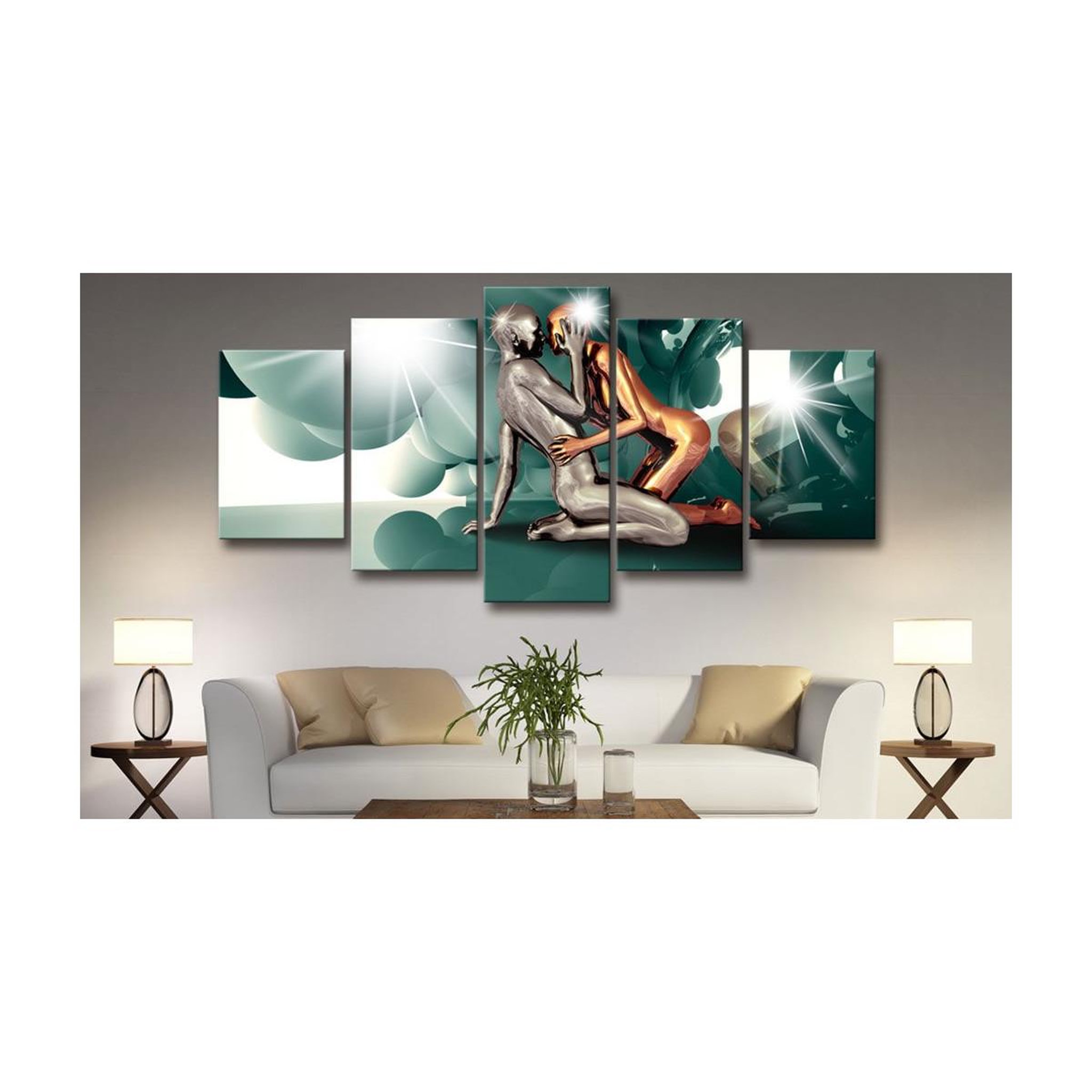 Voir la diapositive 2 : Paris Prix Tableau Imprimé  Amour Azur