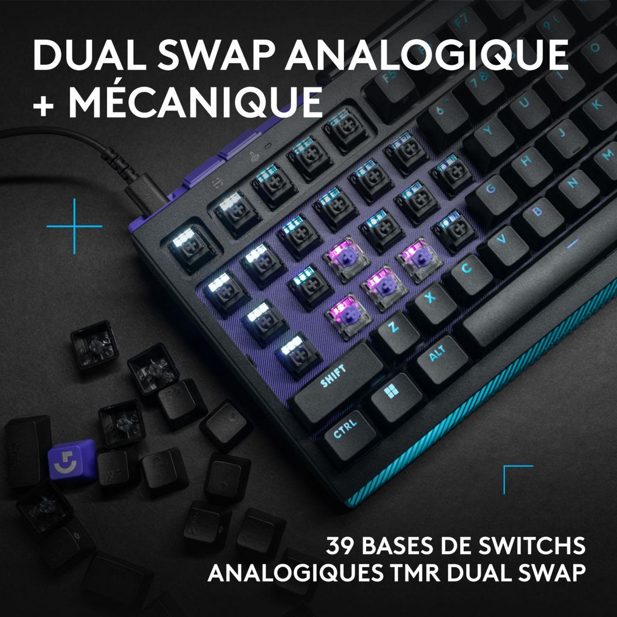 Voir la diapositive 2 : Logitech Clavier gamer g512 x 75 noir