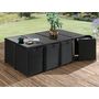 Voir la diapositive 6 : BEST MOBILIER Fira - salon de jardin encastrable 12 places - en résine tressée - noir avec coussins gris + housse de protection