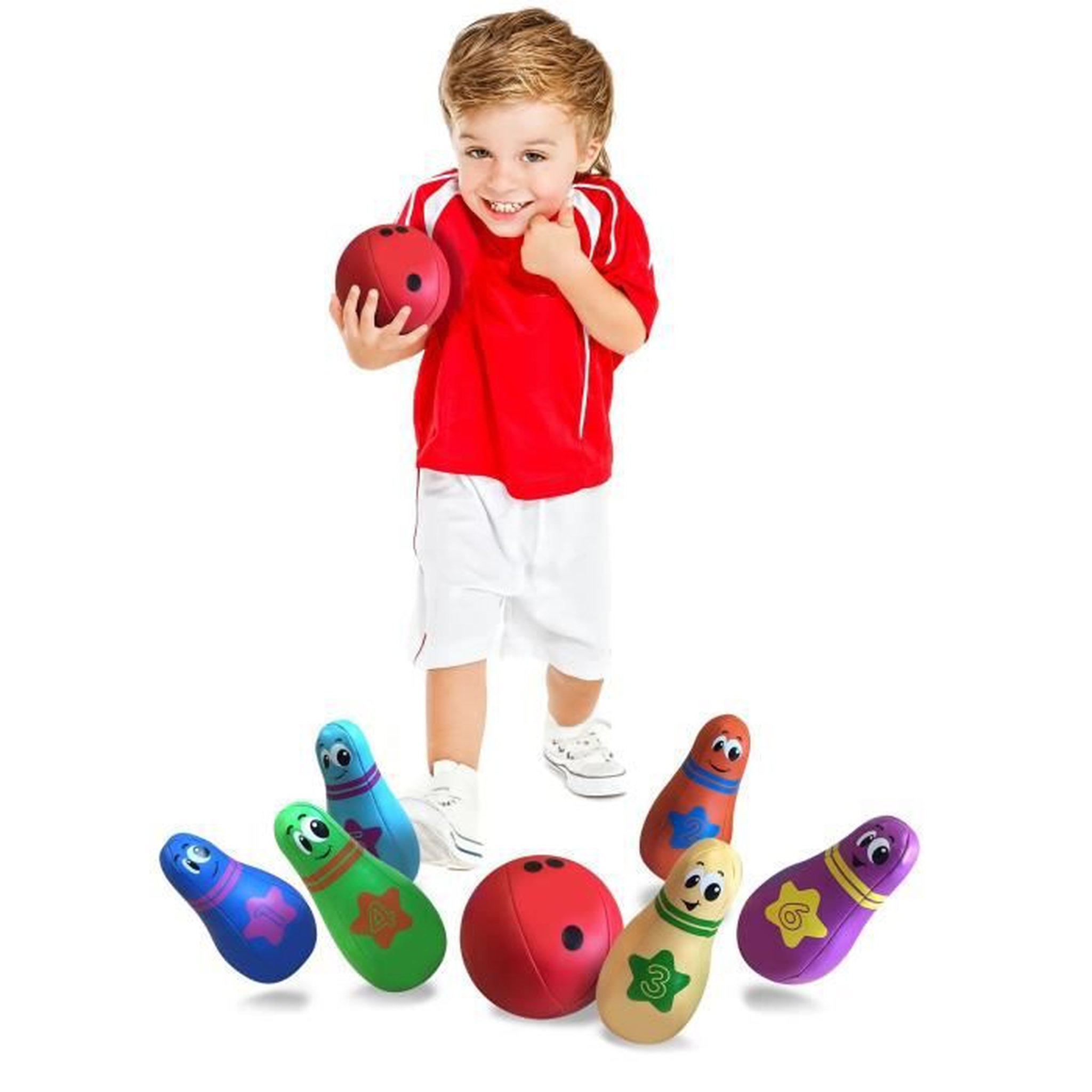 Voir la diapositive 2 : Set de Bowling en mousse 6 quilles et deux boules 