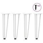 VIDAXL Pieds de table en forme d'epingle a cheveux 4 pcs blanc 42 cm