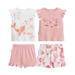 Petit Béguin Lot de 2 pyjamas enfant manches courtes Bahamas. Coloris disponibles : Rose