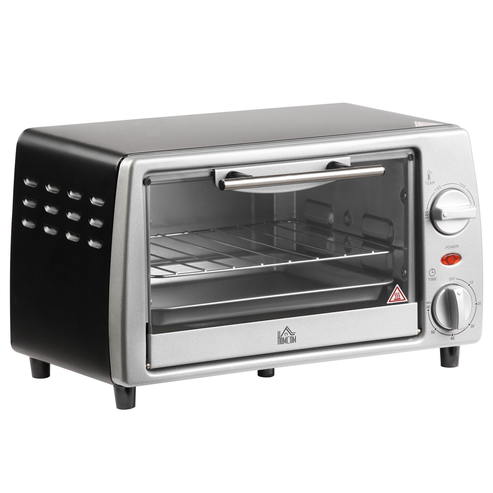 Voir la diapositive 1 : HOMCOM Mini four électrique 750W 10L - grille, plateau - température réglable 100-230°C, timer - noir
