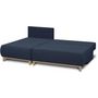 Voir la diapositive 4 : MARKET24 Canapé d'angle gauche convertible MIKA 3 places - Tissu bleu foncé - Coffre de rangement - L218 x P98/145 x H84 cm