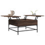 Voir la diapositive 4 : VIDAXL Table basse chene marron 80x80x45 cm bois d'ingenierie et metal
