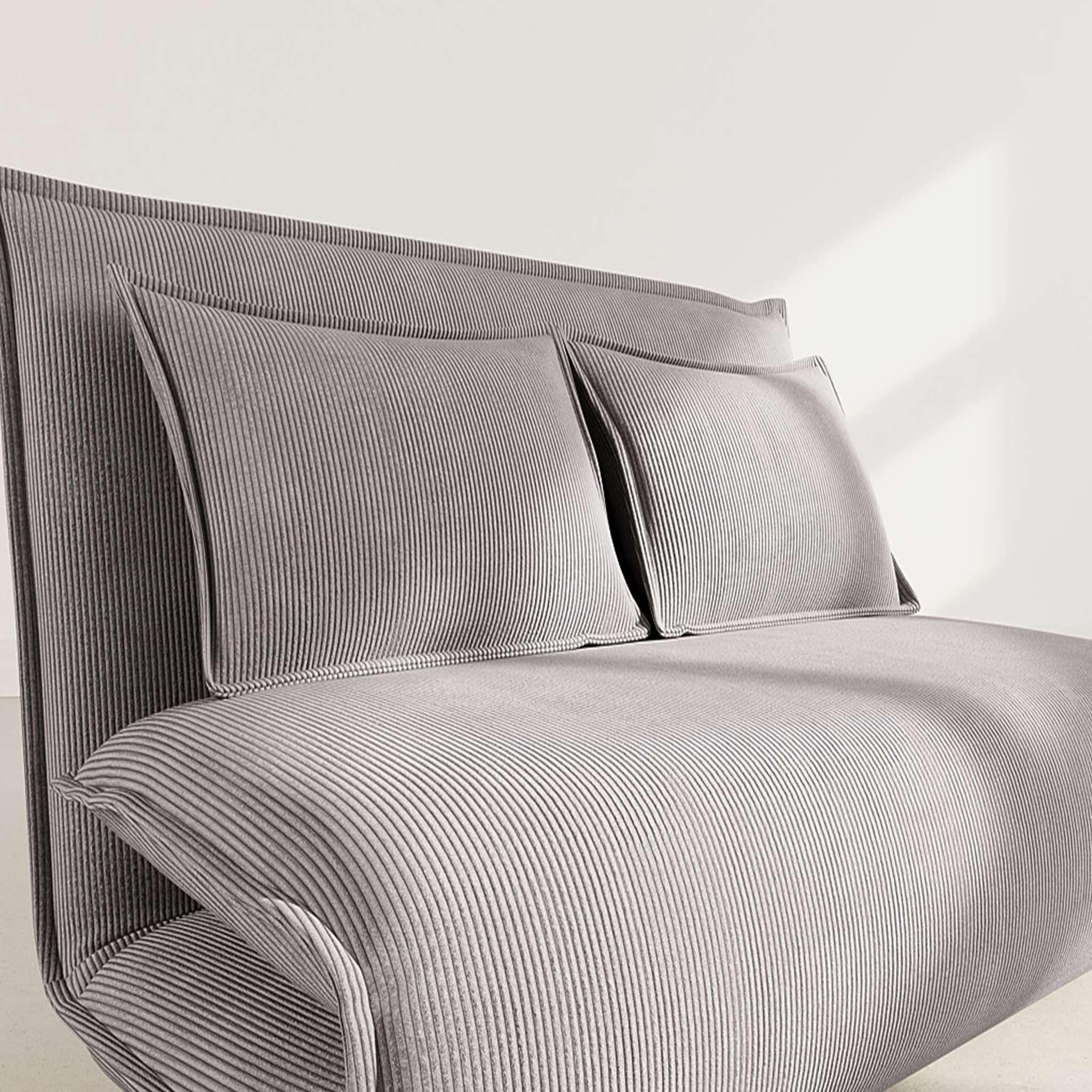 Voir la diapositive 4 : BEST MOBILIER Candice - banquette 2 places convertible clic-clac en velours côtelé