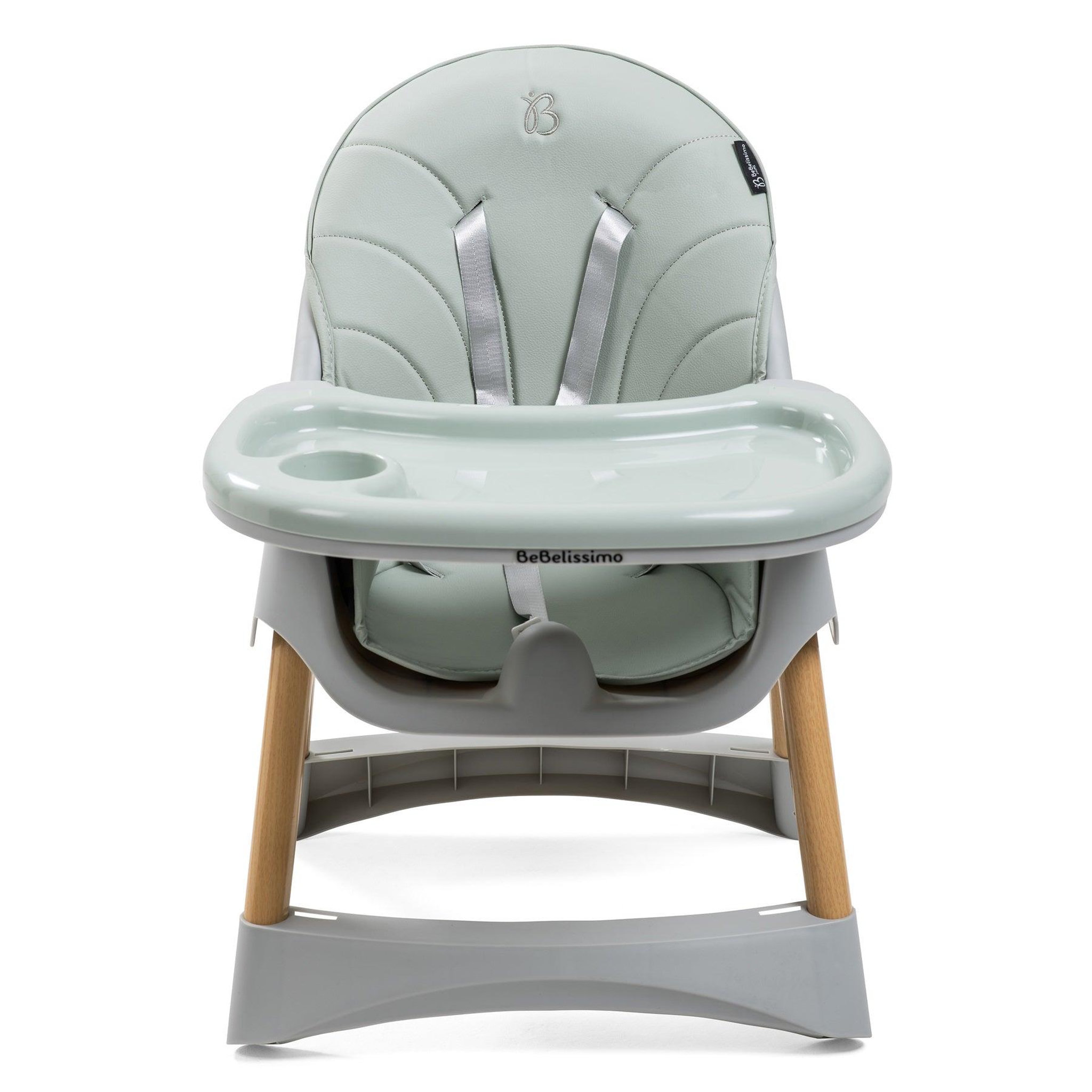 Voir la diapositive 2 : BEBELISSIMO Bebelissimo - Chaise haute 2 en 1 - Evolutive - Réglable - Pliable - vert -woodie