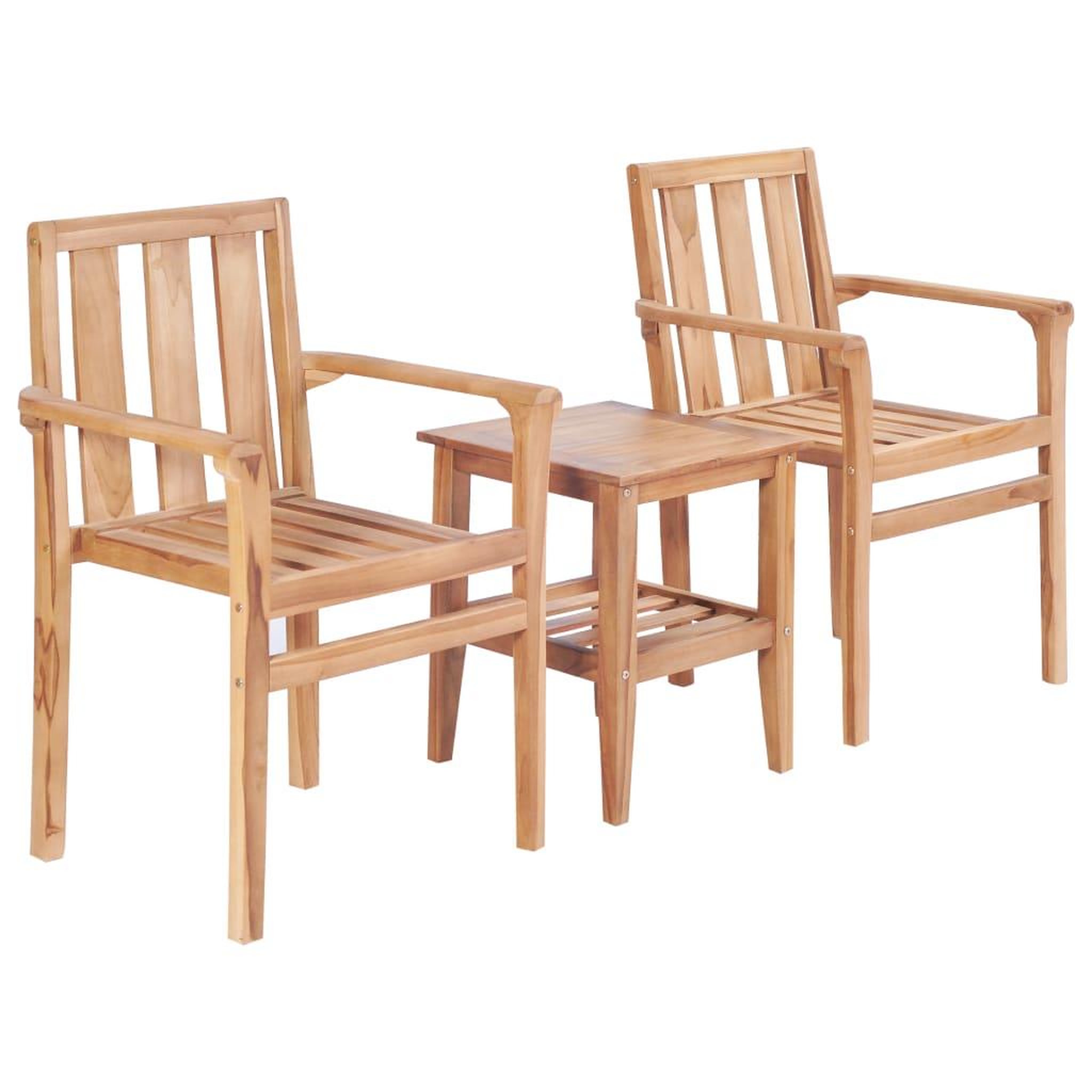VIDAXL Ensemble de bistro de jardin 3 pcs teck solide