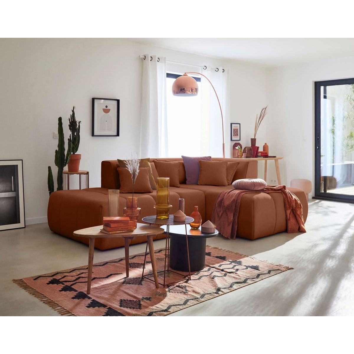 LISA DESIGN Caracas - canapé modulable d'angle droit - 4 places - en tissu