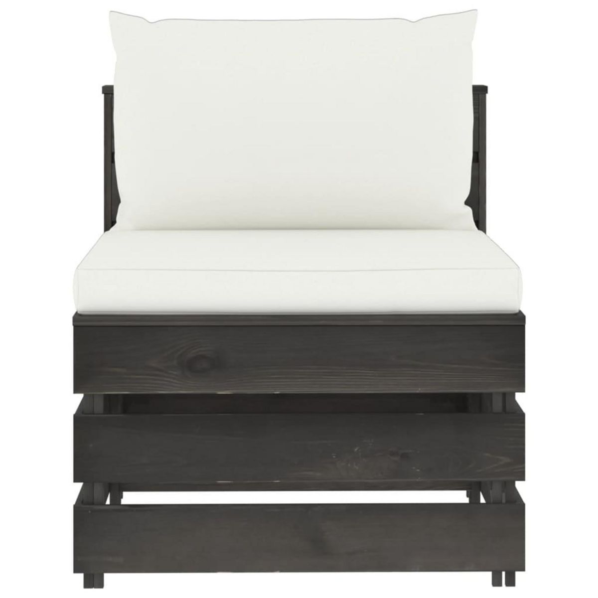 VIDAXL Canape central sectionnel avec coussins Bois impregne de gris