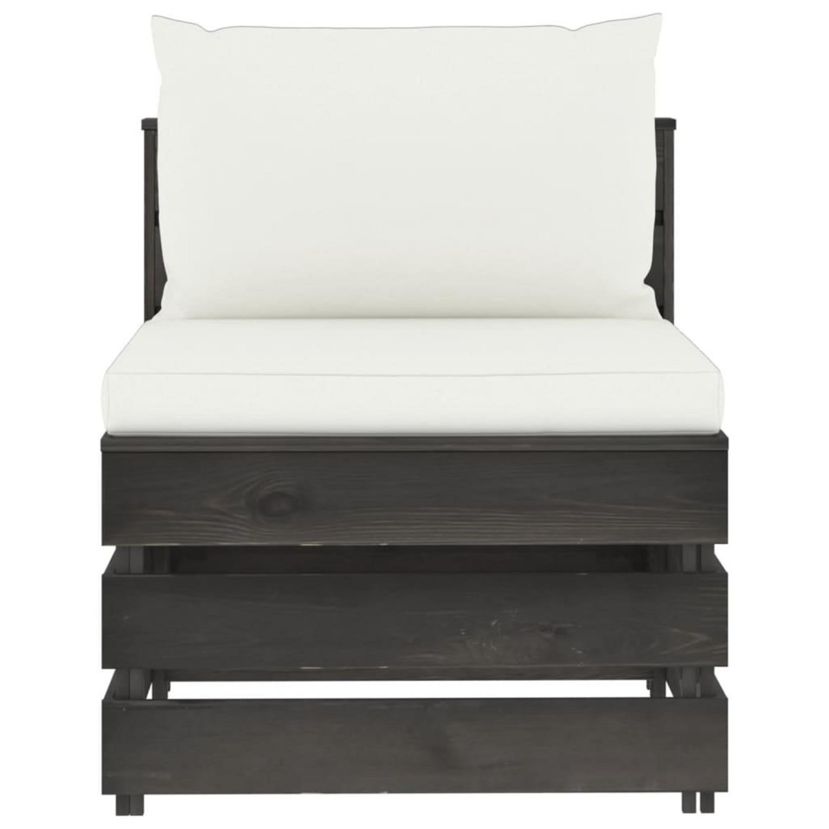 VIDAXL Canape central sectionnel avec coussins Bois impregne de gris