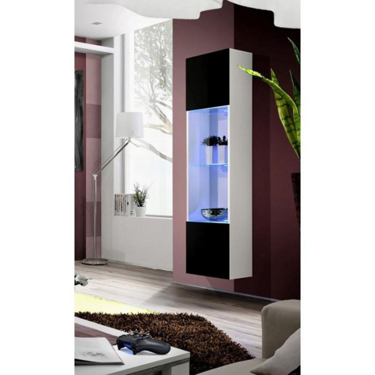 Paris Prix Vitrine LED Murale Design  Fly III  170cm Noir & Blanc