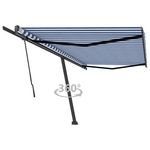 VIDAXL Auvent manuel retractable sur pied 500x300 cm Bleu/Blanc