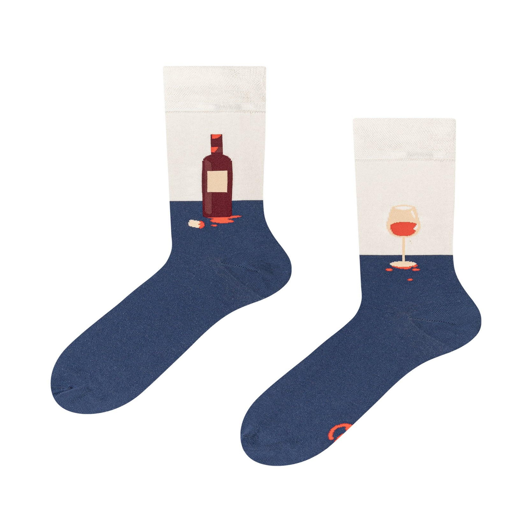 Voir la diapositive 1 : DEDOLES Chaussettes bouteille et verre de vin