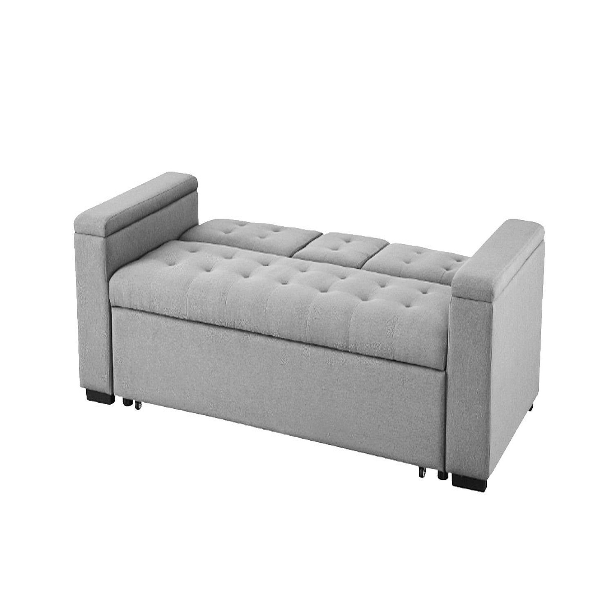 Voir la diapositive 6 : CONCEPT USINE Canapé convertible 3 places en tissu gris clair noho