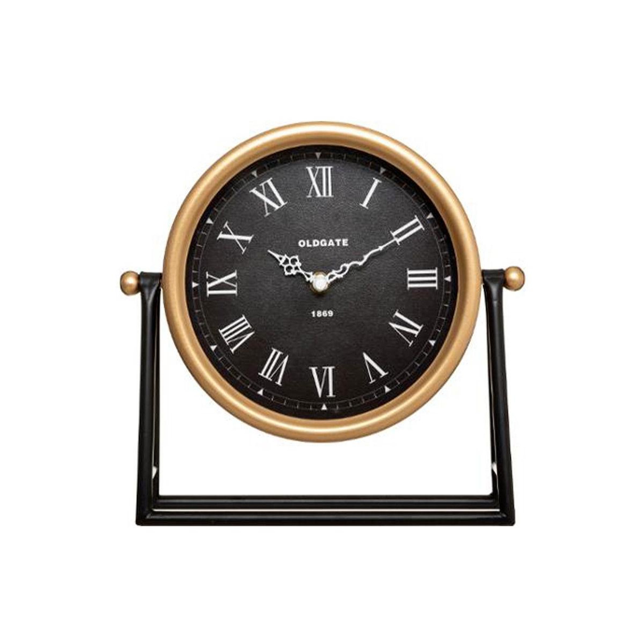 Voir la diapositive 2 : ATMOSPHERA Horloge à poser en métal  luca  27cm noir
