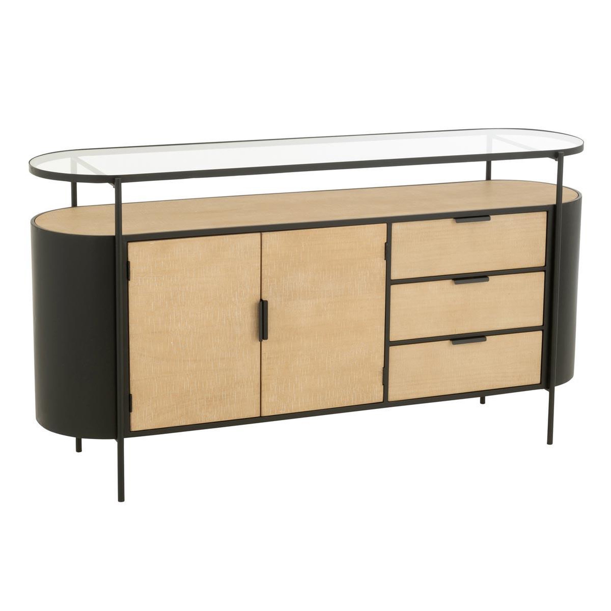 J-LINE Buffet 3 tiroirs & 2 portes  bya  150cm naturel
