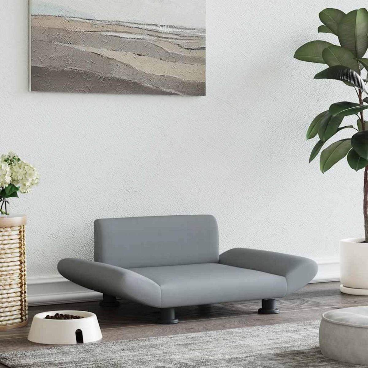 VIDAXL Lit pour chien gris clair 70x45x28 cm tissu