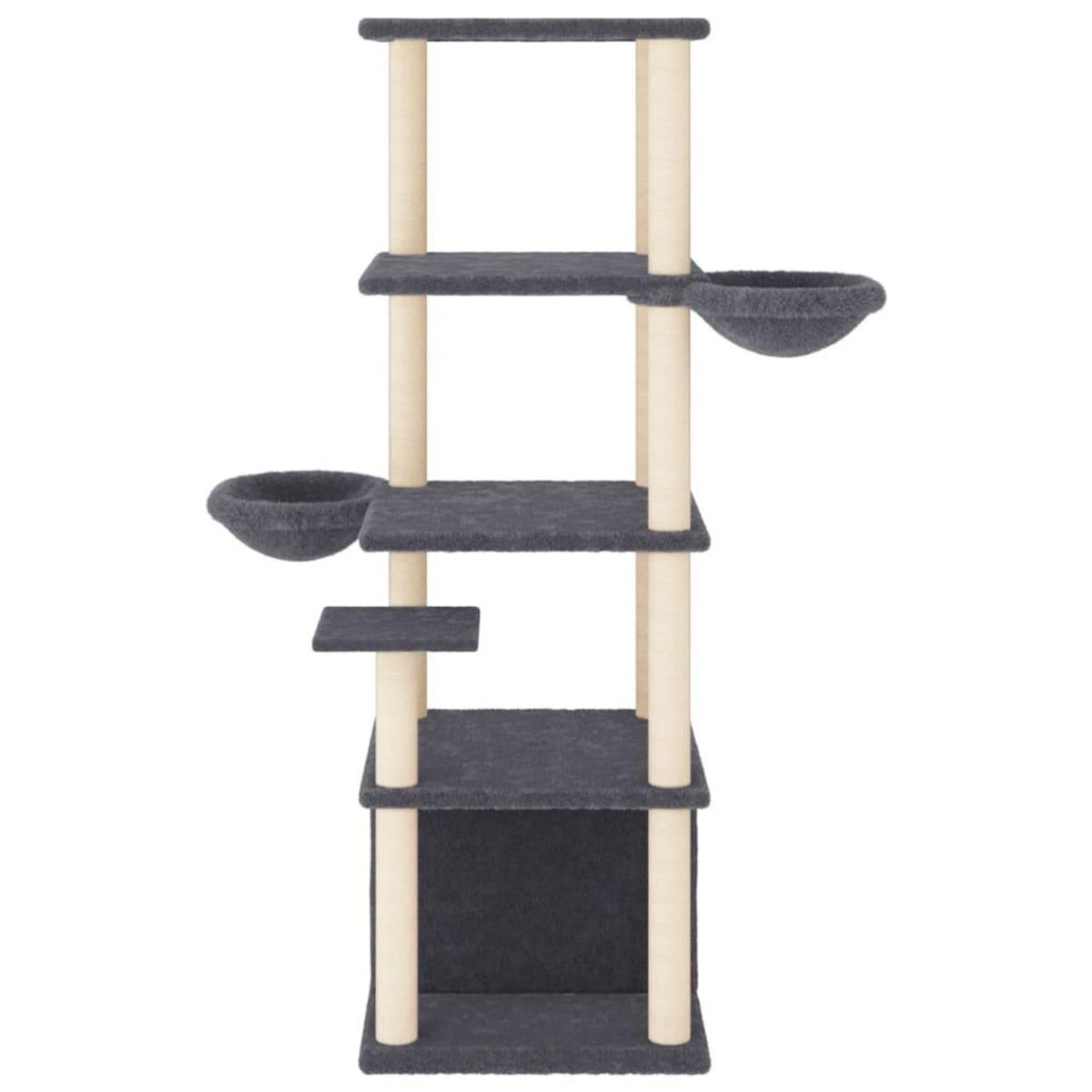 VIDAXL Arbre a chat avec griffoirs en sisal gris fonce 147 cm
