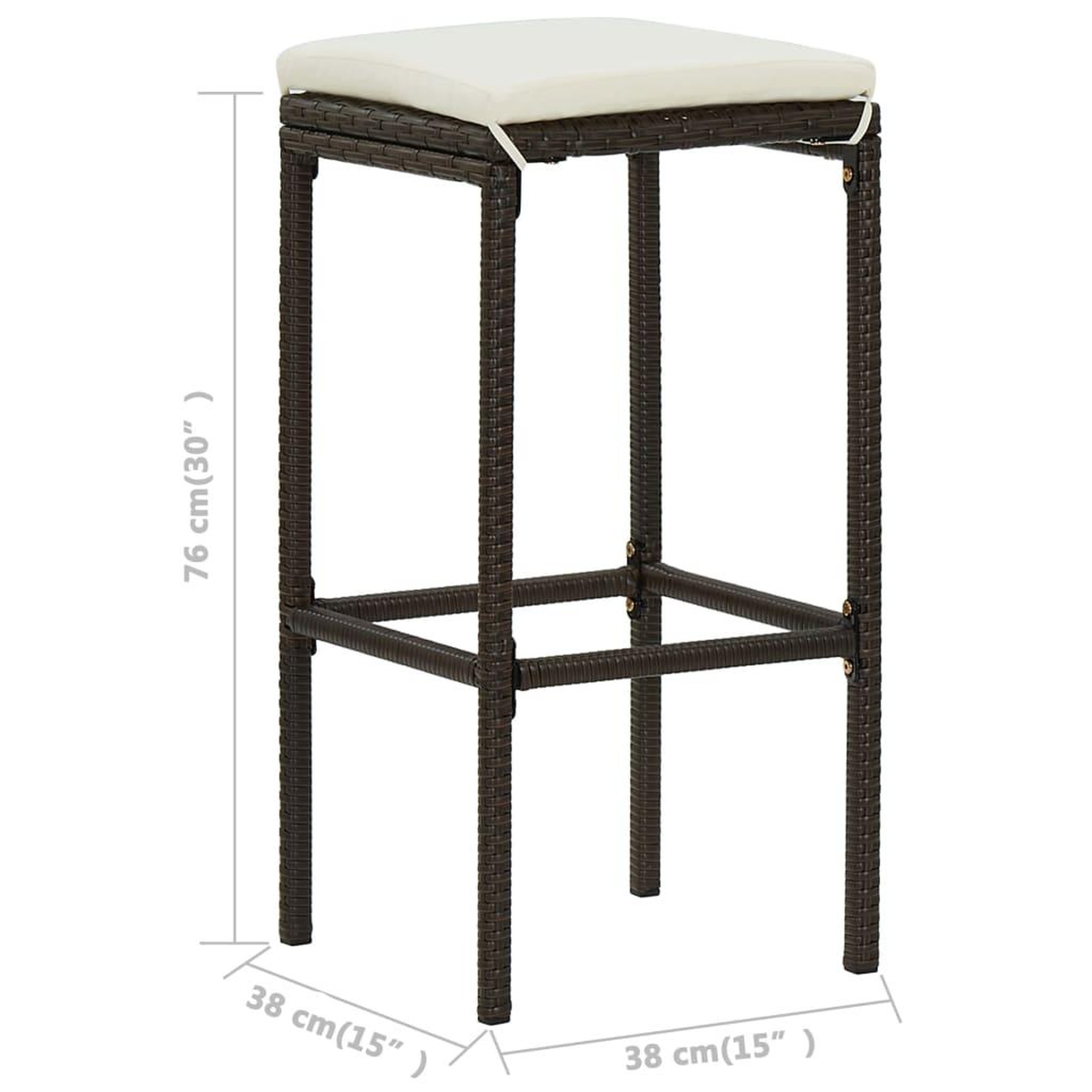 Voir la diapositive 6 : VIDAXL Ensemble de bar de jardin 7 pcs coussins Resine tressee Marron