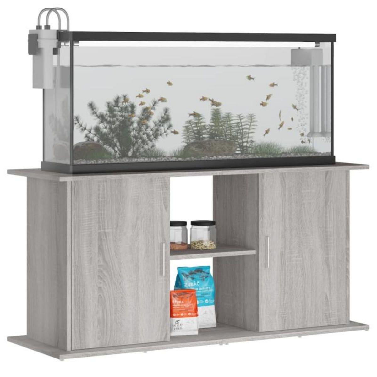VIDAXL Support pour aquarium sonoma gris 121x41x58cm bois d ingénierie