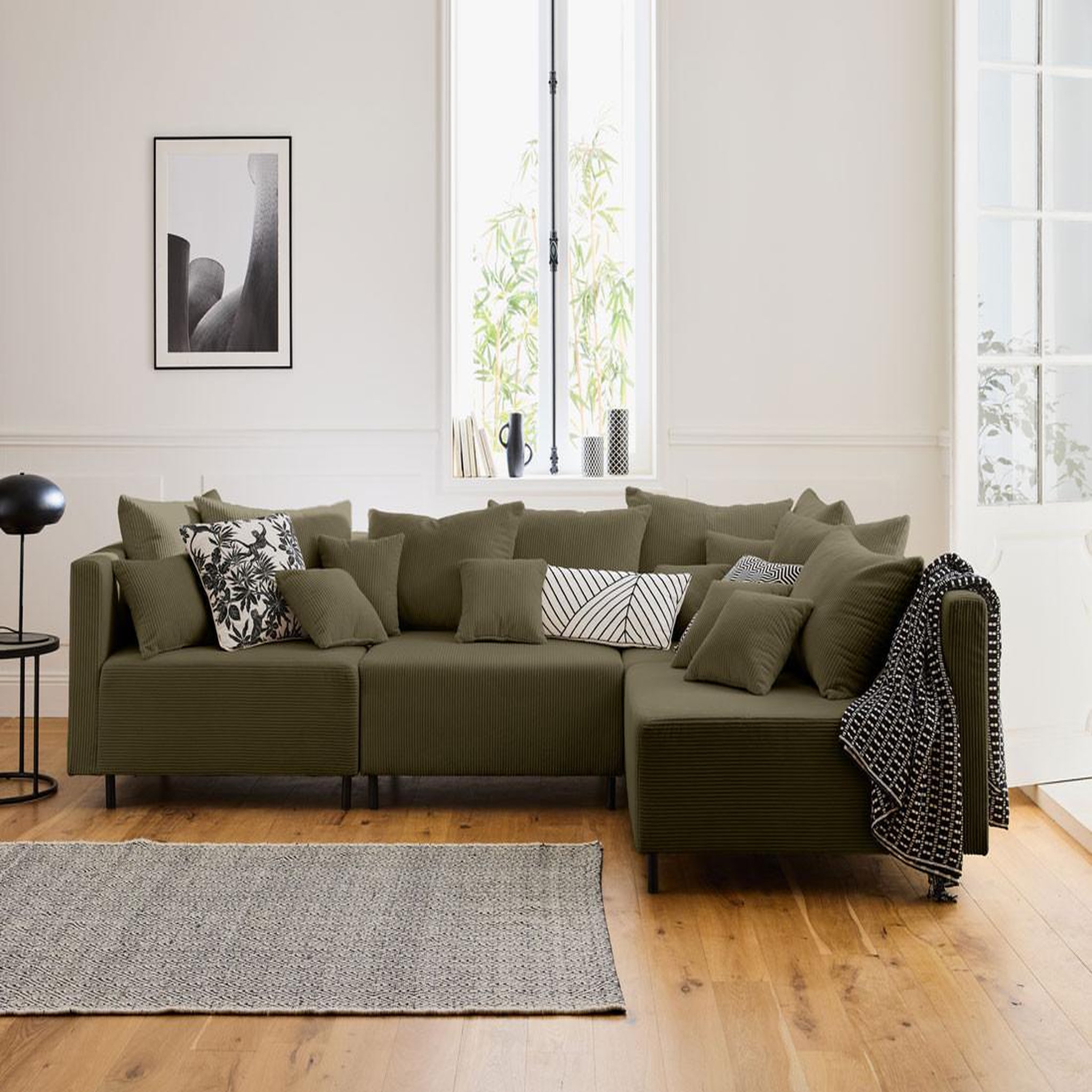 Voir la diapositive 2 : BEST MOBILIER Edinburg - module d'assise - en velours côtelé