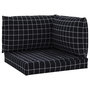 Voir la diapositive 2 : VIDAXL Coussins de palette lot de 3 motif a carreaux noir tissu Oxford