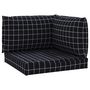 Voir la diapositive 2 : VIDAXL Coussins de palette lot de 3 motif a carreaux noir tissu Oxford